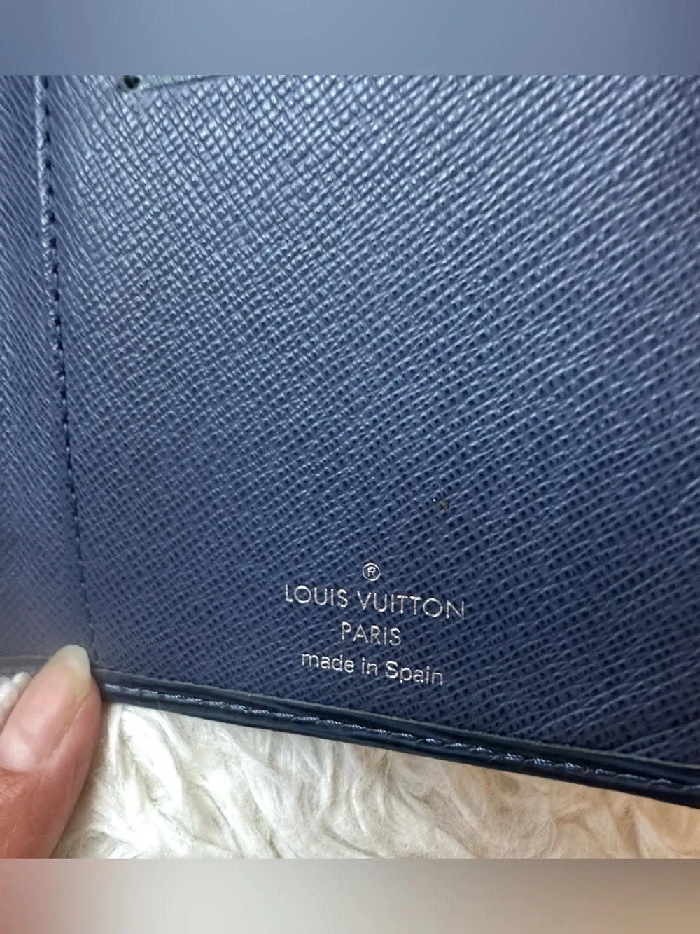 Louis Vuitton Blue Epi Leather Long Wallet with Embossed LV